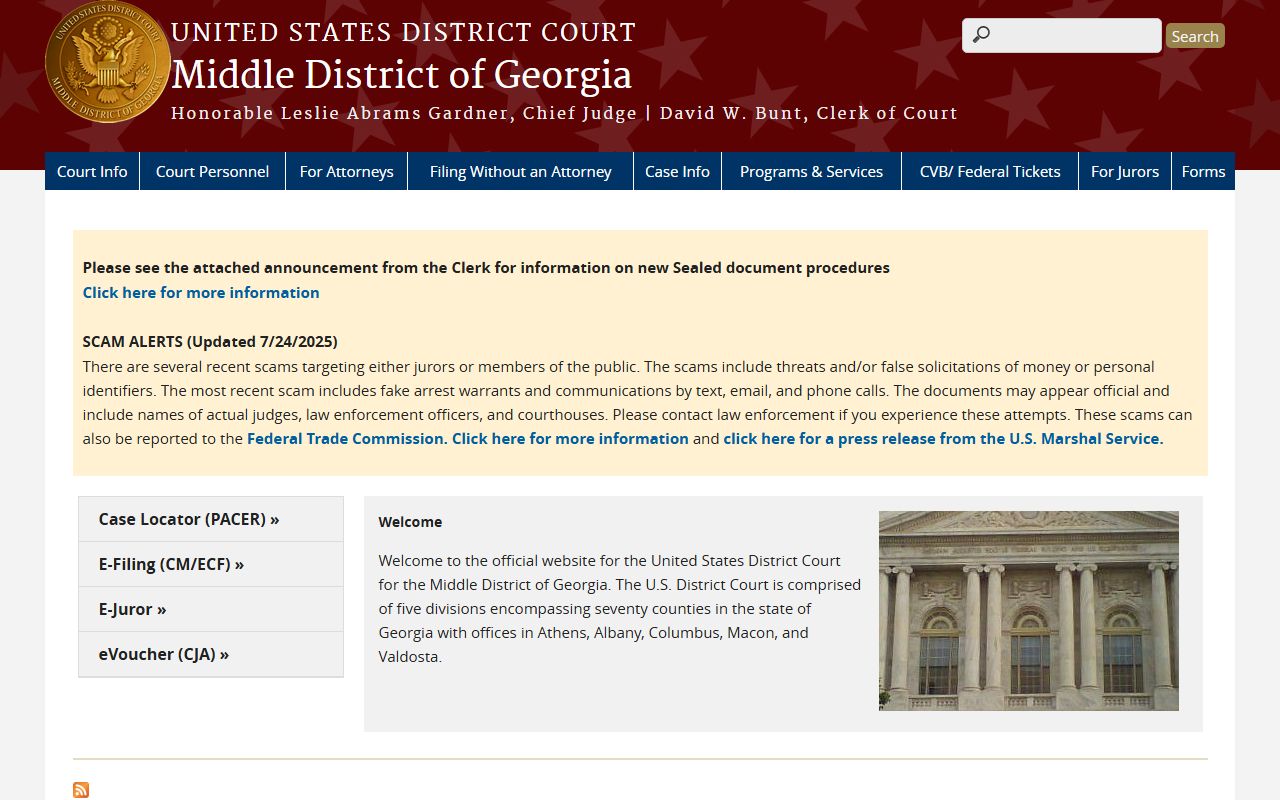 Clinch County Clerk of Superior Court records and federal court distinction