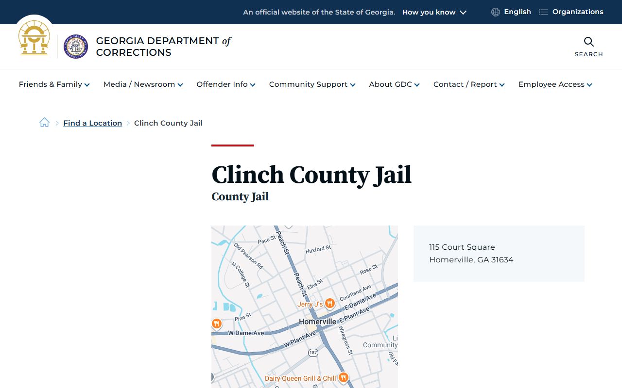 Clinch County arrest records jail location source