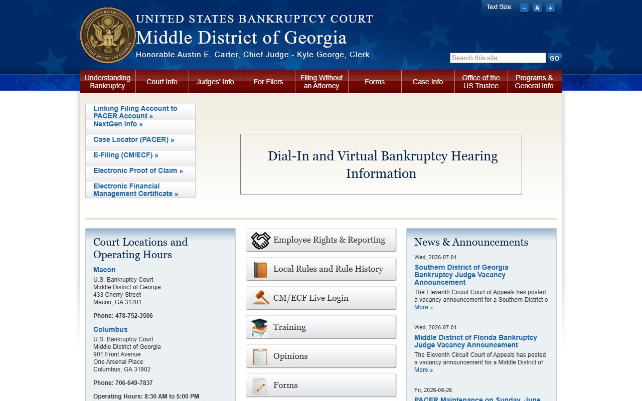 Clinch County Superior Court records and bankruptcy court distinction