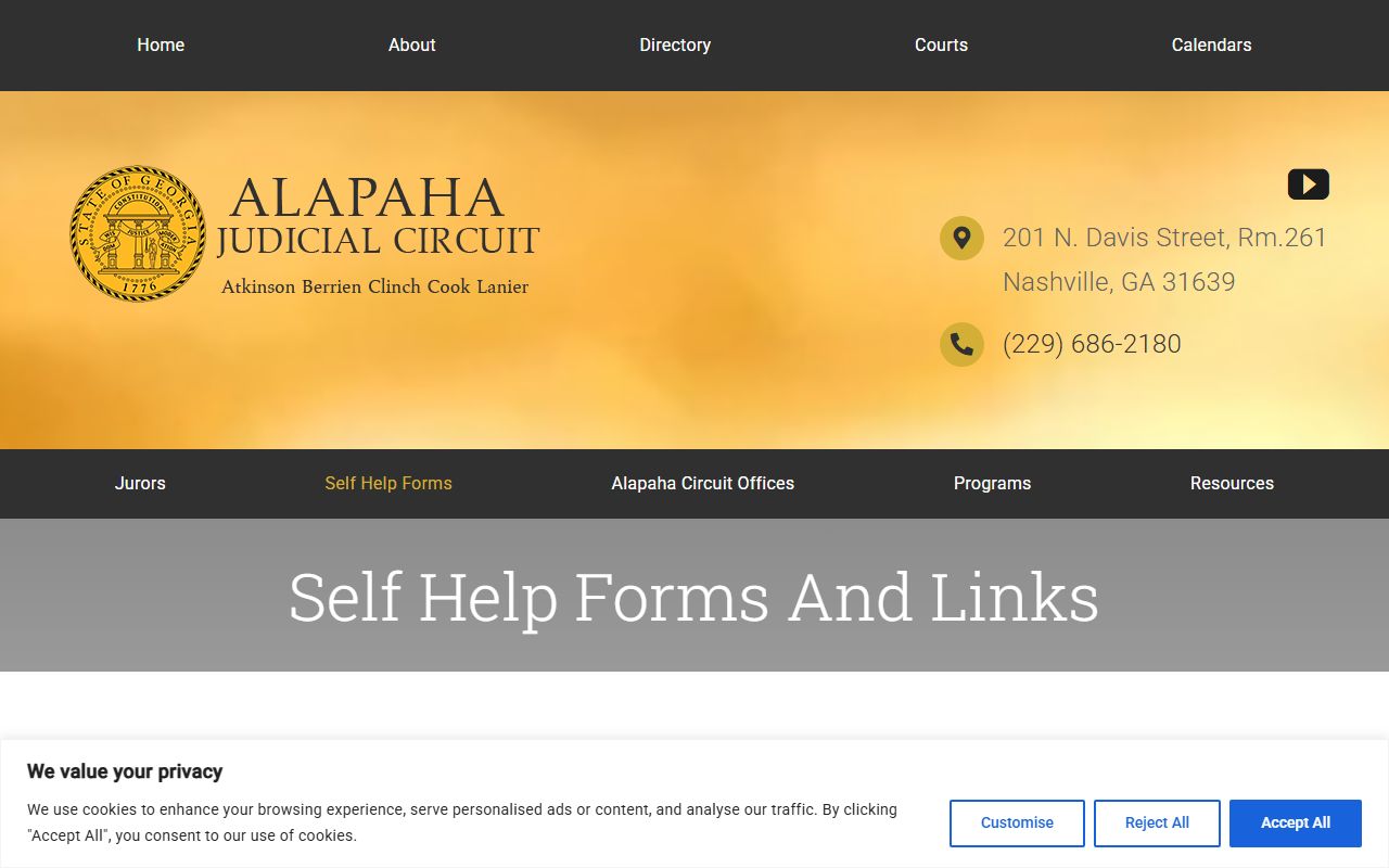Clinch County court records Alapaha Judicial Circuit self-help forms