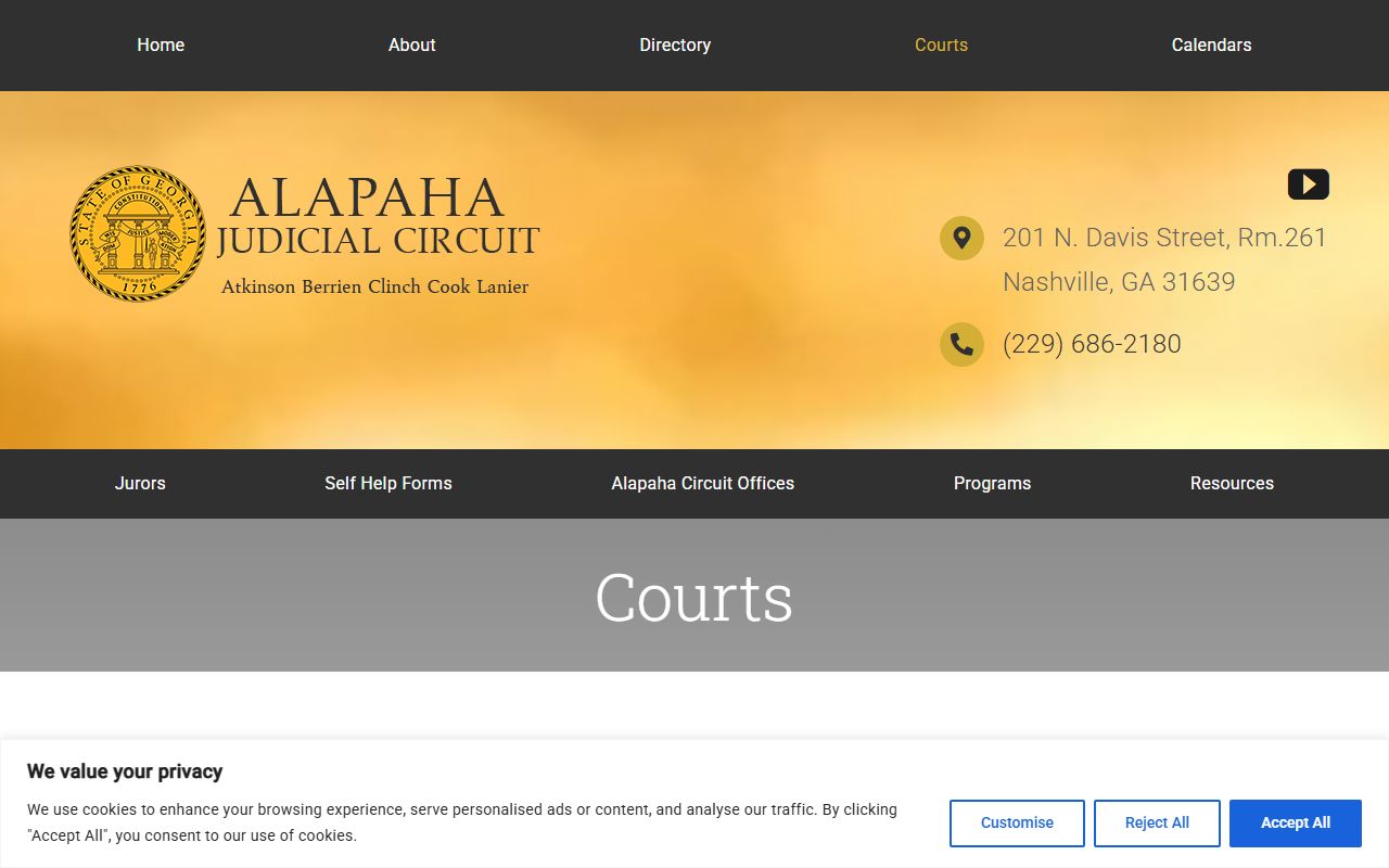 Clinch County court records Alapaha Judicial Circuit courts page