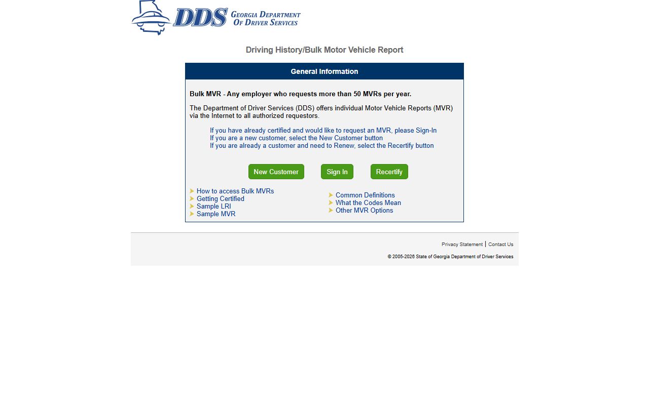 Clinch County traffic court records DDS online MVR system